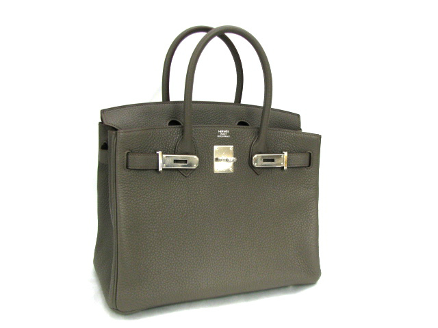 エルメス バーキン30/ハンドバッグ/エタン(シルバー金具)/トリヨンクレマンス